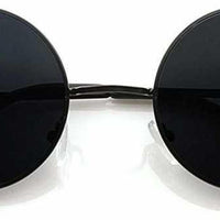 Unisex Black Round Sunglass