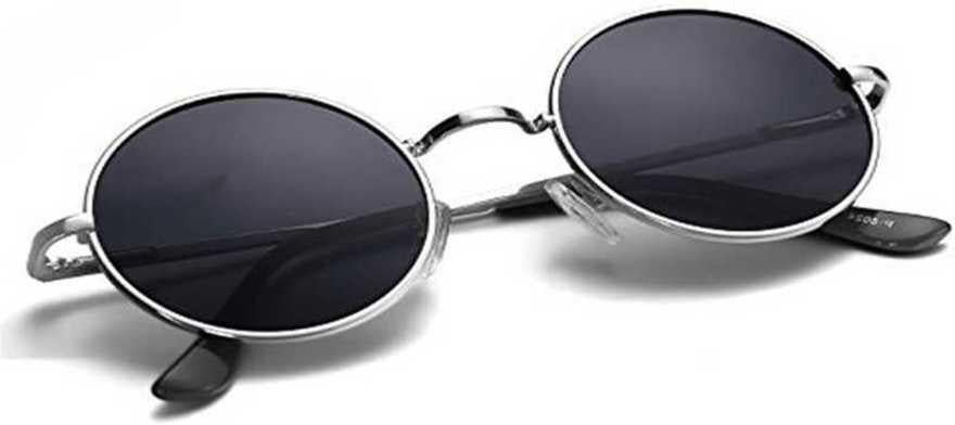 Unisex Black Round Sunglass