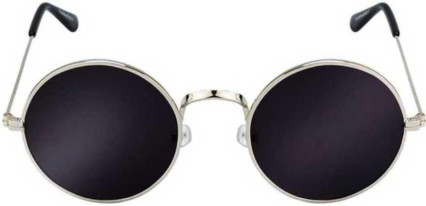 Unisex Black Round Sunglass